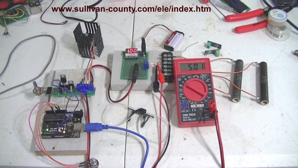 Test setup Arduino controlled constant current source.