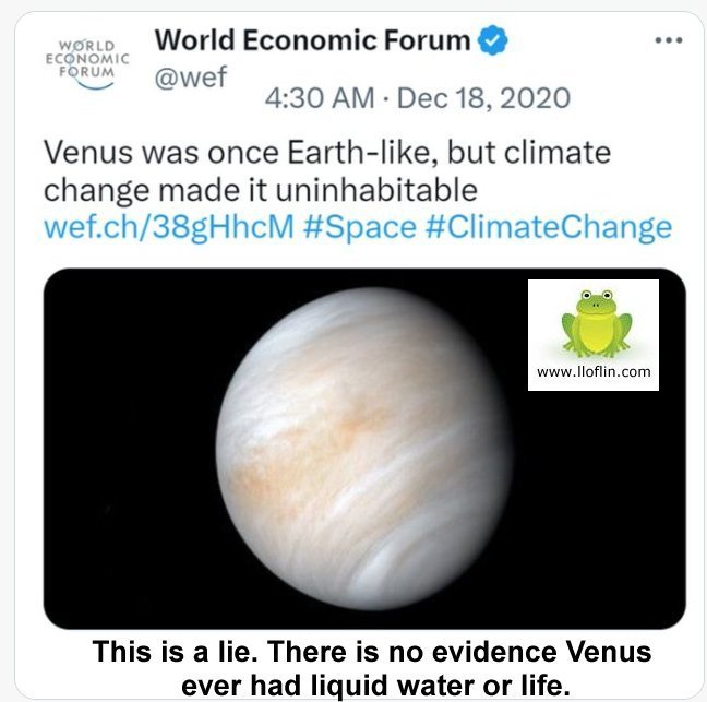 Venus never had liquid water or life.