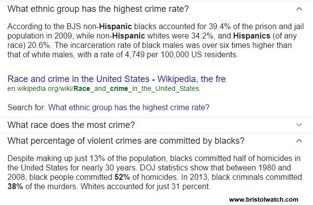 Black Crime Rates on Wiki