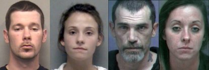 Four people arrested for meth.