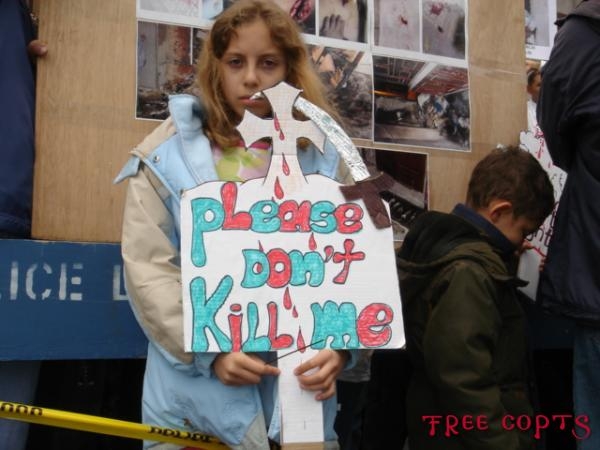 Girl begging Muslims not to kill her.